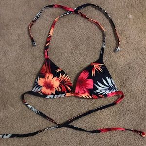 PINK FLORAL BATHING SUIT TOP